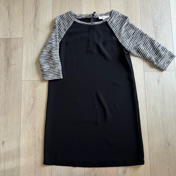 LOFT Women’s Black 3/4 Sleeve Sheath Dress Size 8 - Picture 1 of 8